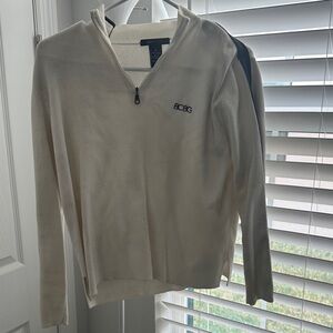 BCBG Men's Off-White Zip-Up Sweater